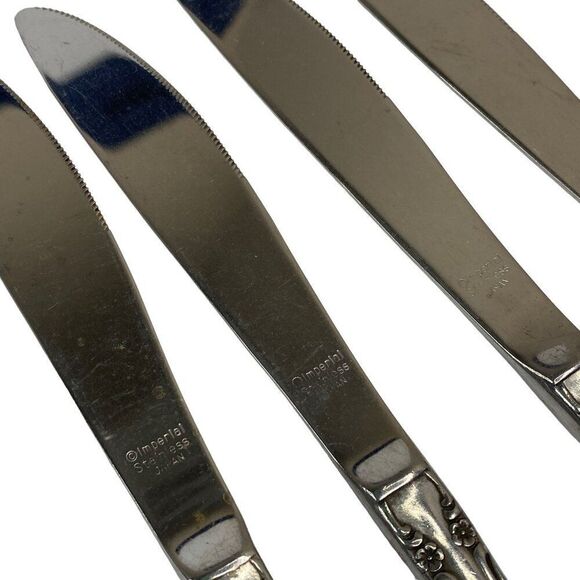 Vintage Imperial NORMANDY Stainless Flatware Knives 5 Pieces - Picture 3 of 5